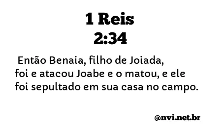 1 REIS 2:34 NVI NOVA VERSÃO INTERNACIONAL