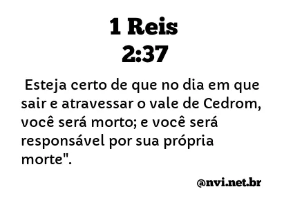 1 REIS 2:37 NVI NOVA VERSÃO INTERNACIONAL