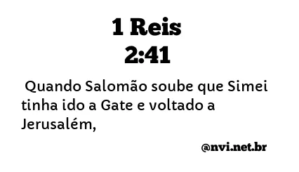 1 REIS 2:41 NVI NOVA VERSÃO INTERNACIONAL