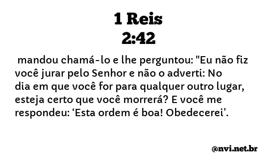 1 REIS 2:42 NVI NOVA VERSÃO INTERNACIONAL