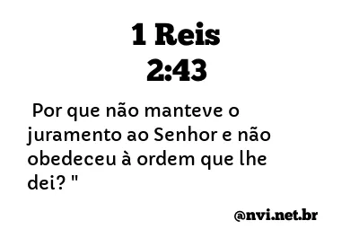 1 REIS 2:43 NVI NOVA VERSÃO INTERNACIONAL