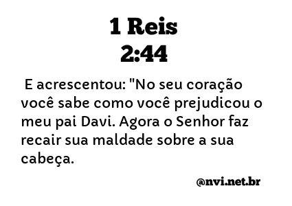 1 REIS 2:44 NVI NOVA VERSÃO INTERNACIONAL