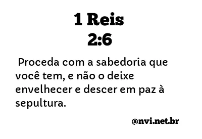 1 REIS 2:6 NVI NOVA VERSÃO INTERNACIONAL