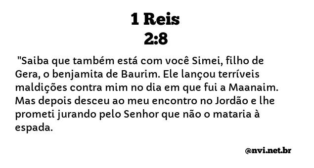 1 REIS 2:8 NVI NOVA VERSÃO INTERNACIONAL