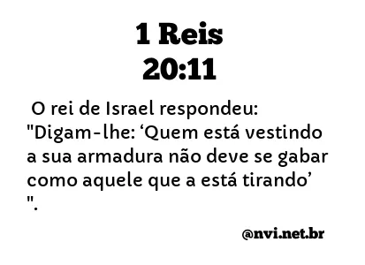 1 REIS 20:11 NVI NOVA VERSÃO INTERNACIONAL