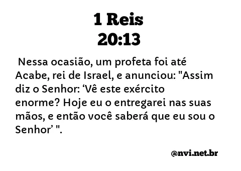 1 REIS 20:13 NVI NOVA VERSÃO INTERNACIONAL