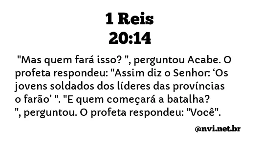 1 REIS 20:14 NVI NOVA VERSÃO INTERNACIONAL