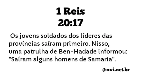 1 REIS 20:17 NVI NOVA VERSÃO INTERNACIONAL