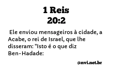 1 REIS 20:2 NVI NOVA VERSÃO INTERNACIONAL