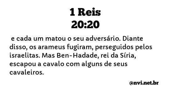 1 REIS 20:20 NVI NOVA VERSÃO INTERNACIONAL