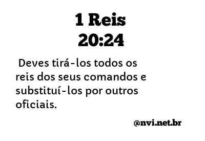 1 REIS 20:24 NVI NOVA VERSÃO INTERNACIONAL