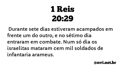 1 REIS 20:29 NVI NOVA VERSÃO INTERNACIONAL