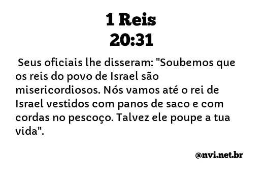 1 REIS 20:31 NVI NOVA VERSÃO INTERNACIONAL