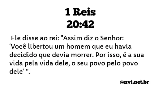 1 REIS 20:42 NVI NOVA VERSÃO INTERNACIONAL