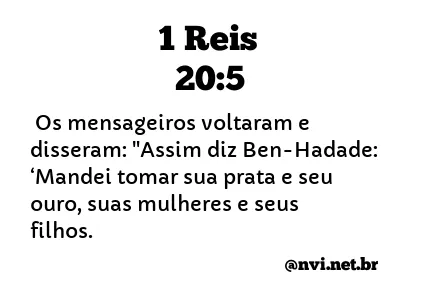 1 REIS 20:5 NVI NOVA VERSÃO INTERNACIONAL