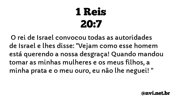 1 REIS 20:7 NVI NOVA VERSÃO INTERNACIONAL