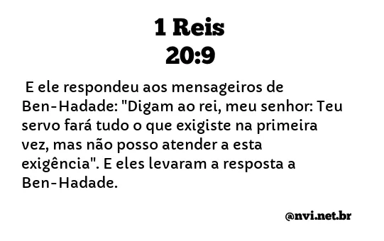 1 REIS 20:9 NVI NOVA VERSÃO INTERNACIONAL