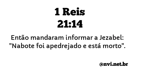 1 REIS 21:14 NVI NOVA VERSÃO INTERNACIONAL