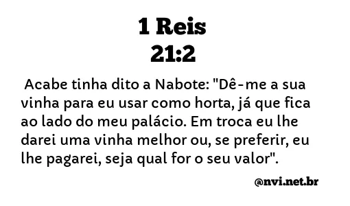 1 REIS 21:2 NVI NOVA VERSÃO INTERNACIONAL