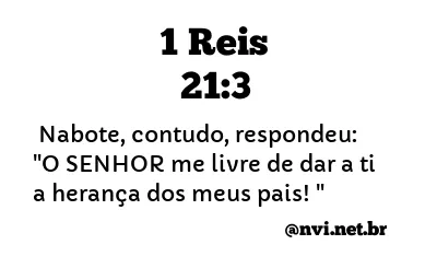 1 REIS 21:3 NVI NOVA VERSÃO INTERNACIONAL