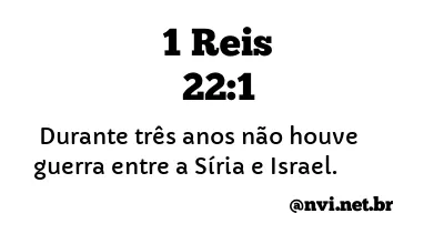 1 REIS 22:1 NVI NOVA VERSÃO INTERNACIONAL