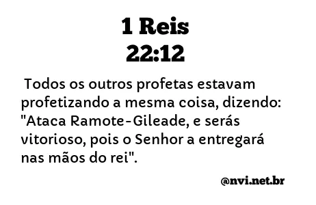 1 REIS 22:12 NVI NOVA VERSÃO INTERNACIONAL