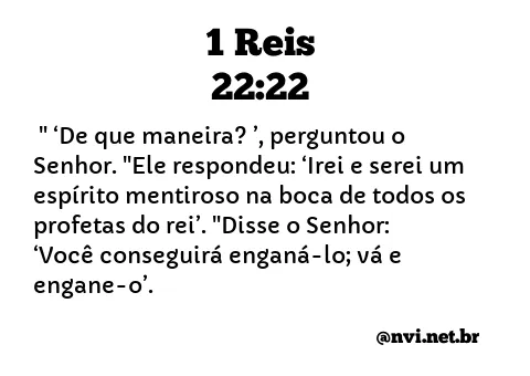 1 REIS 22:22 NVI NOVA VERSÃO INTERNACIONAL