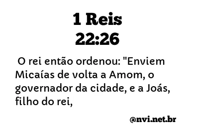 1 REIS 22:26 NVI NOVA VERSÃO INTERNACIONAL