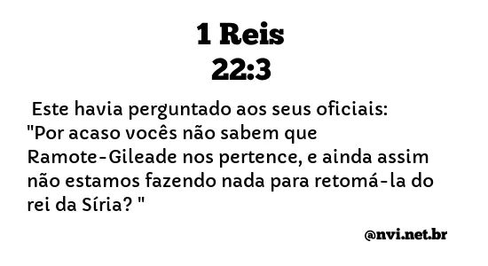 1 REIS 22:3 NVI NOVA VERSÃO INTERNACIONAL