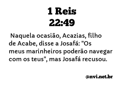 1 REIS 22:49 NVI NOVA VERSÃO INTERNACIONAL