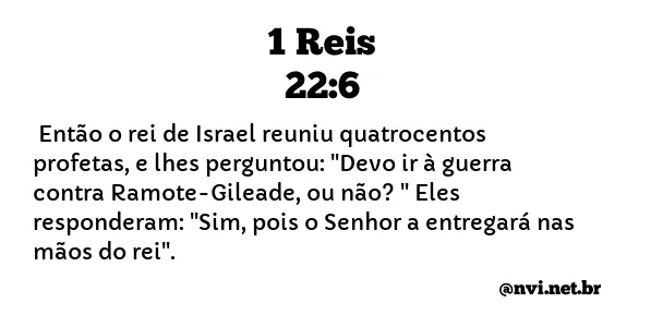 1 REIS 22:6 NVI NOVA VERSÃO INTERNACIONAL