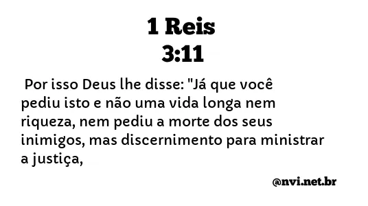 1 REIS 3:11 NVI NOVA VERSÃO INTERNACIONAL