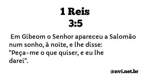 1 REIS 3:5 NVI NOVA VERSÃO INTERNACIONAL