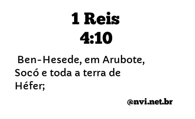 1 REIS 4:10 NVI NOVA VERSÃO INTERNACIONAL