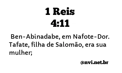 1 REIS 4:11 NVI NOVA VERSÃO INTERNACIONAL