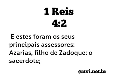 1 REIS 4:2 NVI NOVA VERSÃO INTERNACIONAL