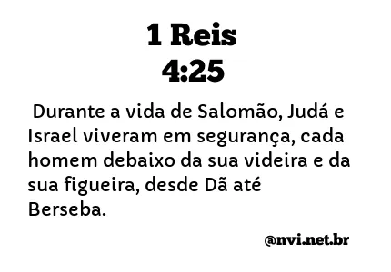 1 REIS 4:25 NVI NOVA VERSÃO INTERNACIONAL