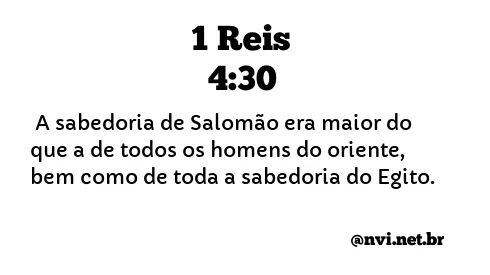 1 REIS 4:30 NVI NOVA VERSÃO INTERNACIONAL