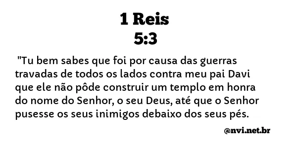 1 REIS 5:3 NVI NOVA VERSÃO INTERNACIONAL