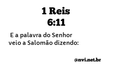 1 REIS 6:11 NVI NOVA VERSÃO INTERNACIONAL