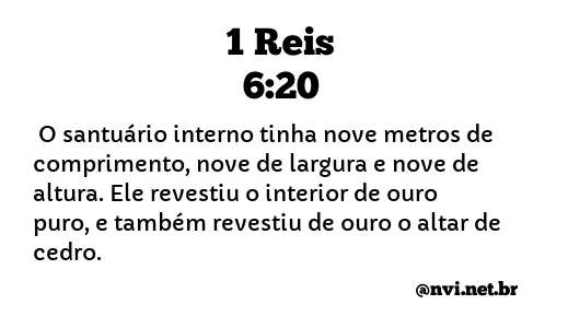 1 REIS 6:20 NVI NOVA VERSÃO INTERNACIONAL