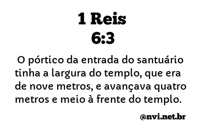 1 REIS 6:3 NVI NOVA VERSÃO INTERNACIONAL