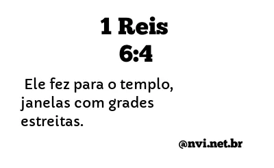 1 REIS 6:4 NVI NOVA VERSÃO INTERNACIONAL