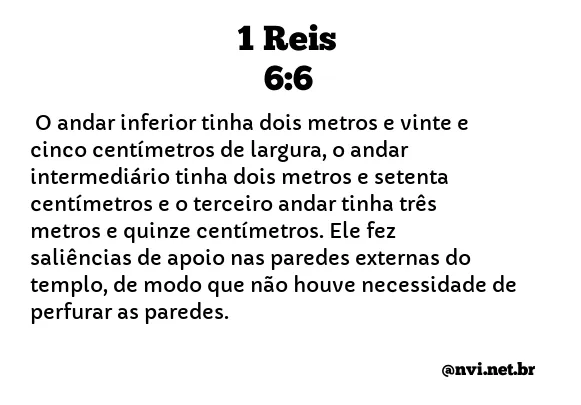 1 REIS 6:6 NVI NOVA VERSÃO INTERNACIONAL