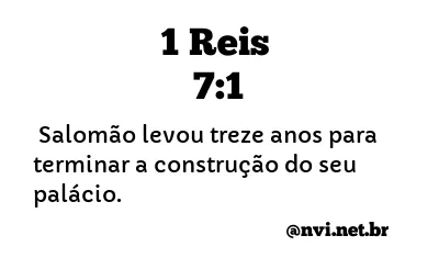 1 REIS 7:1 NVI NOVA VERSÃO INTERNACIONAL