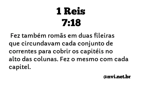 1 REIS 7:18 NVI NOVA VERSÃO INTERNACIONAL