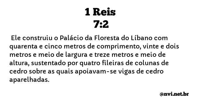 1 REIS 7:2 NVI NOVA VERSÃO INTERNACIONAL