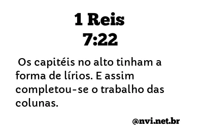 1 REIS 7:22 NVI NOVA VERSÃO INTERNACIONAL