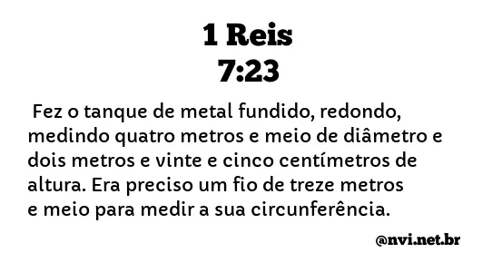 1 REIS 7:23 NVI NOVA VERSÃO INTERNACIONAL