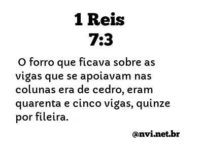 1 REIS 7:3 NVI NOVA VERSÃO INTERNACIONAL